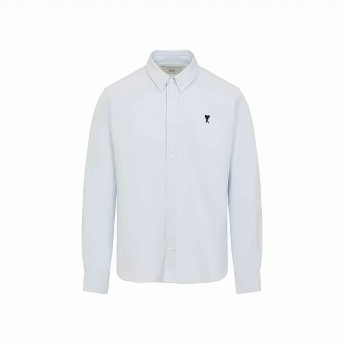 Ami Paris Long-Sleeve Button-Up Shirt With Embroidered Detail