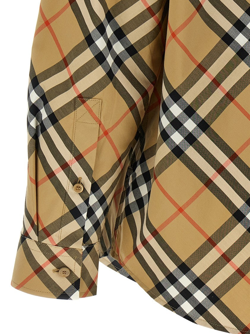 Burberry Classic Plaid Check Shirt With Button Closure And Cuffed Sleeves