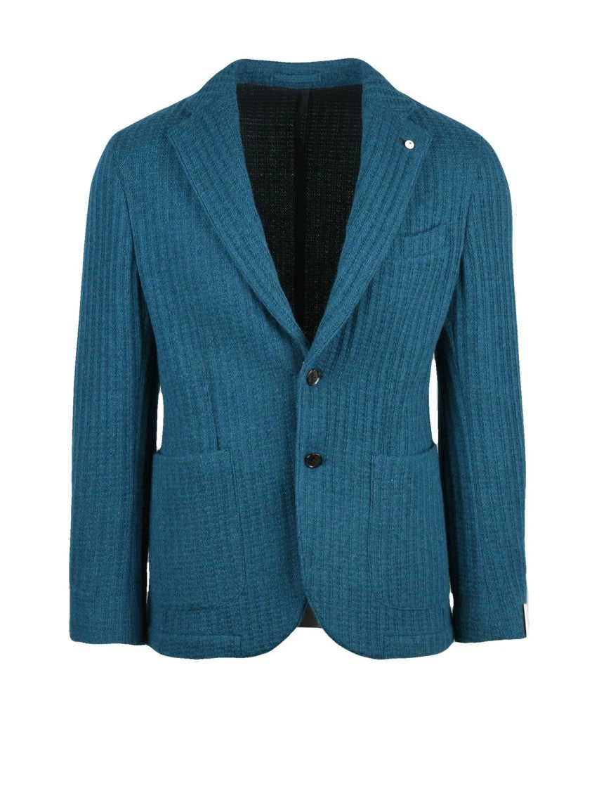 L.B.M. 1911 Knit Blazer With Ribbed Texture And Two-Button Closure