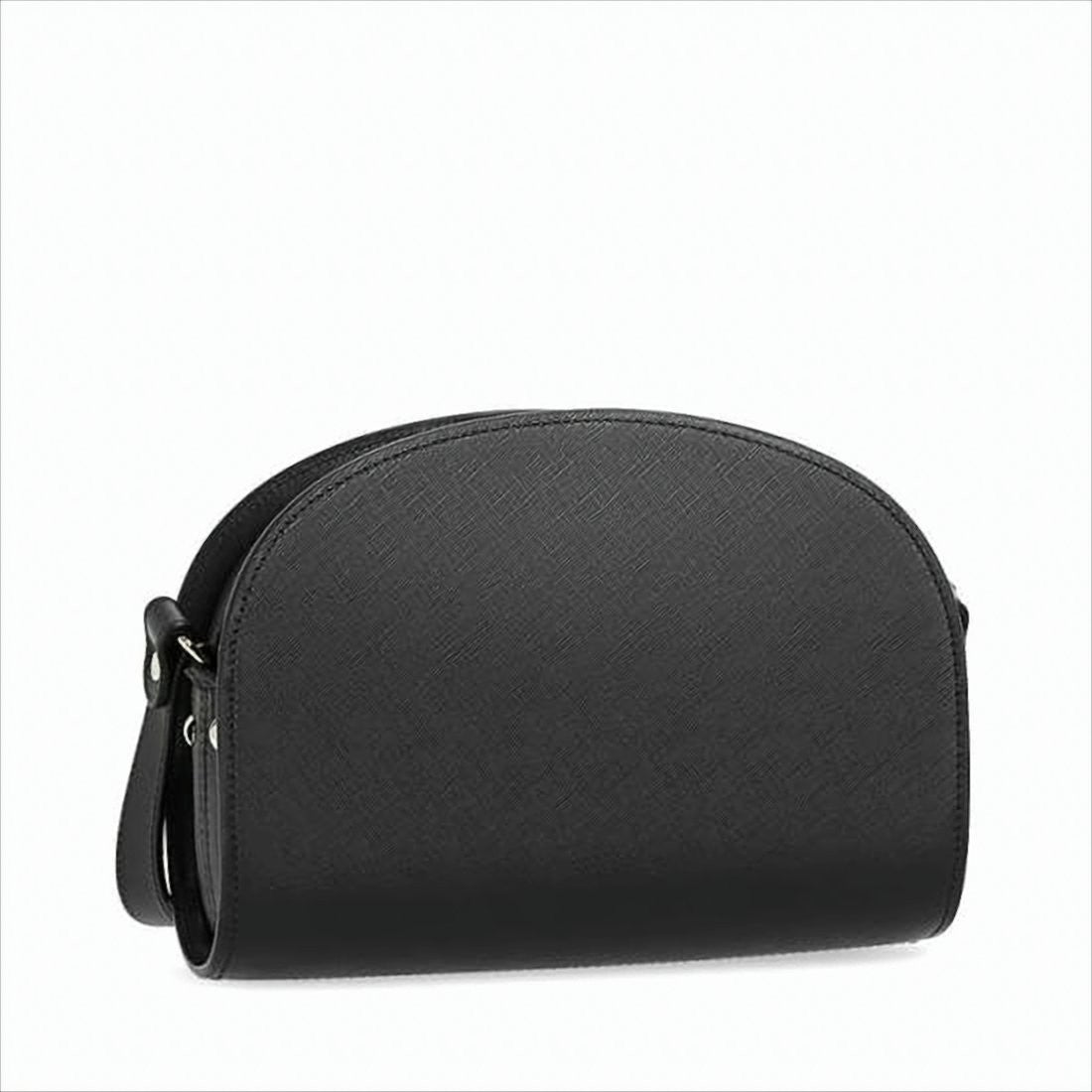 A.P.C. Structured Black Leather Shoulder Bag