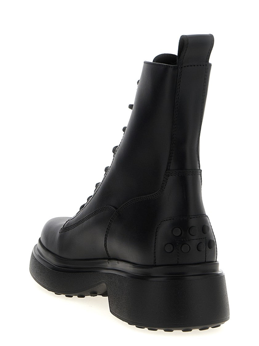Tod's Leather Combat Boots