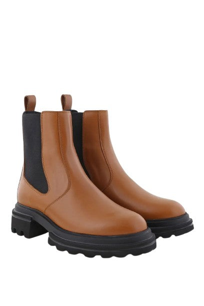 Hogan Leather Ankle Boots With Removable Insole