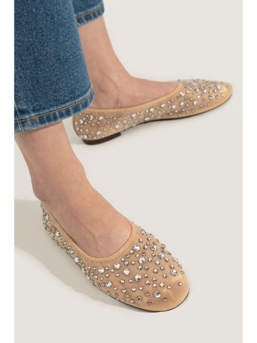 Tory Burch Crystal Sand Mesh Flats