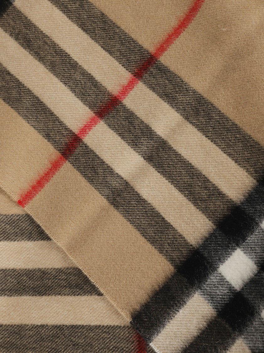 Burberry Check Pattern Cashmere Scarf