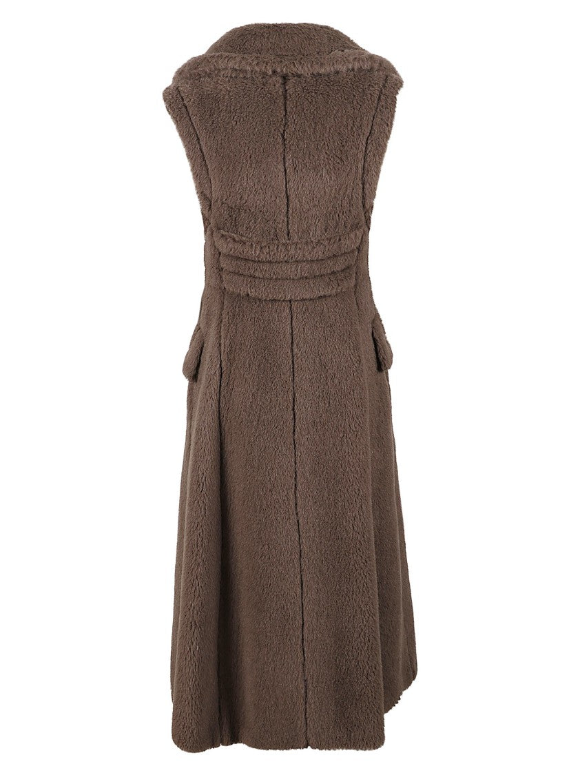 Max Mara Sleeveless Double-Breasted Coat With Flared Silhouette