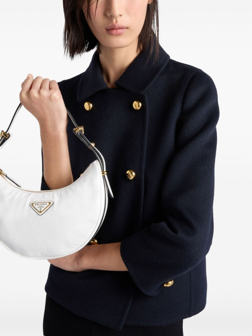 Prada Double-Breasted Black Jacket With Gold Buttons And Tailored Fit