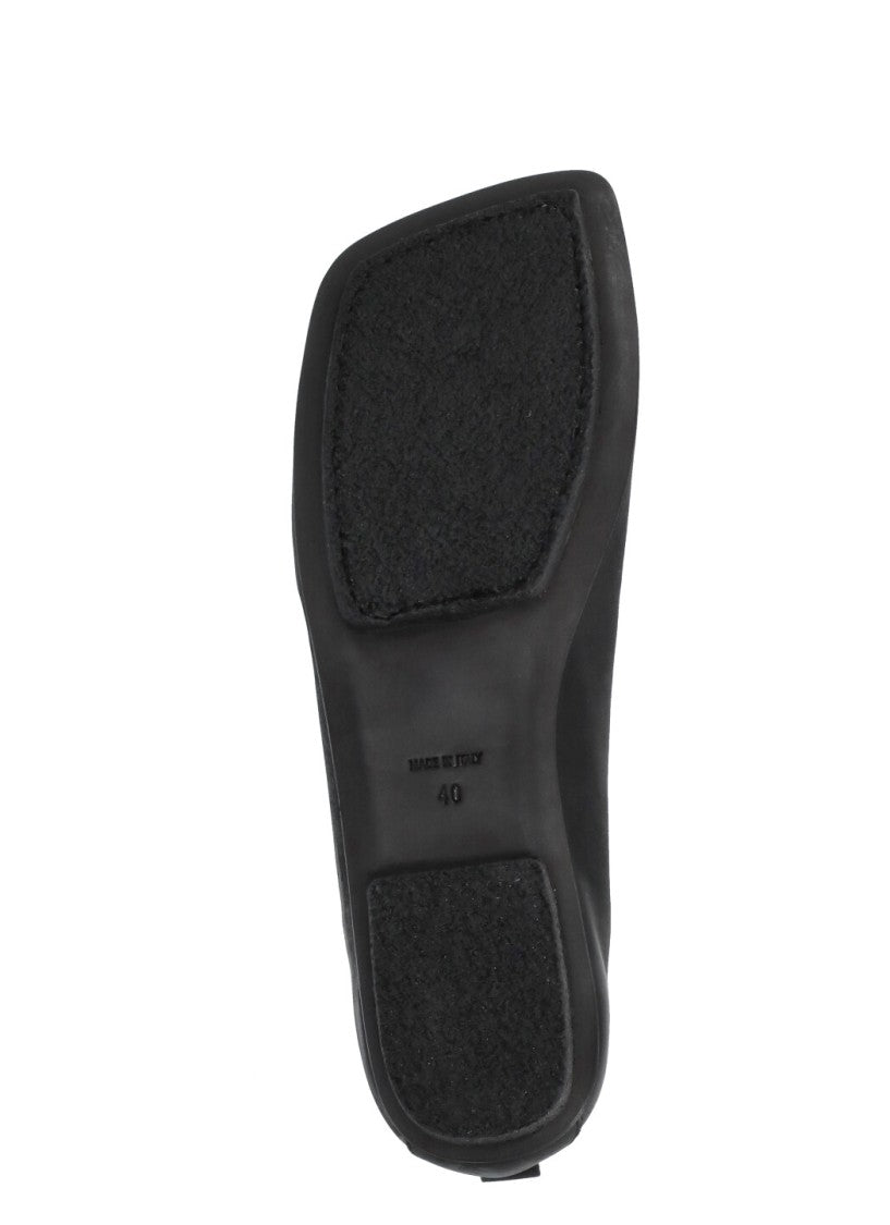 Uma Wang Black Smooth Leather Ballet Shoes