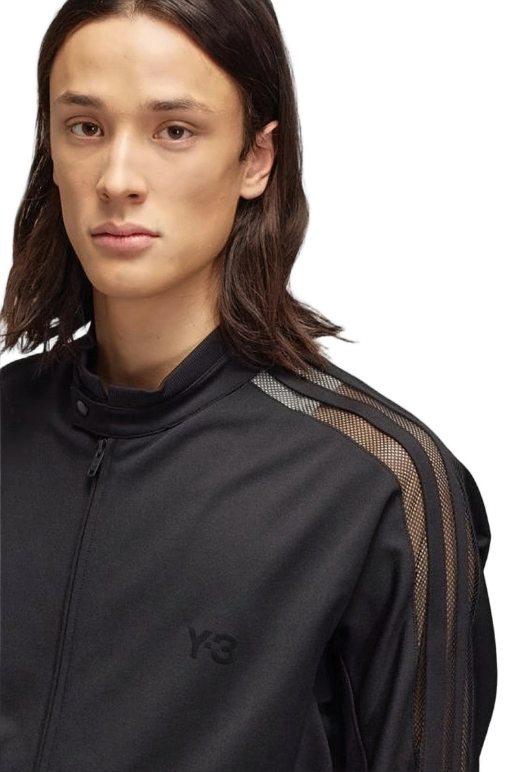 Y-3 Minimalist Black Zip-Up Jacket With Ribbed Details