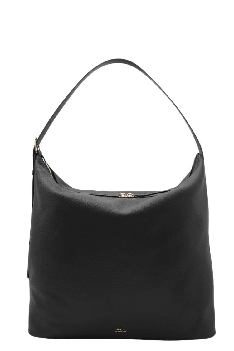 A.P.C. Black Sac Vera Maxi Leather Shoulder Bag