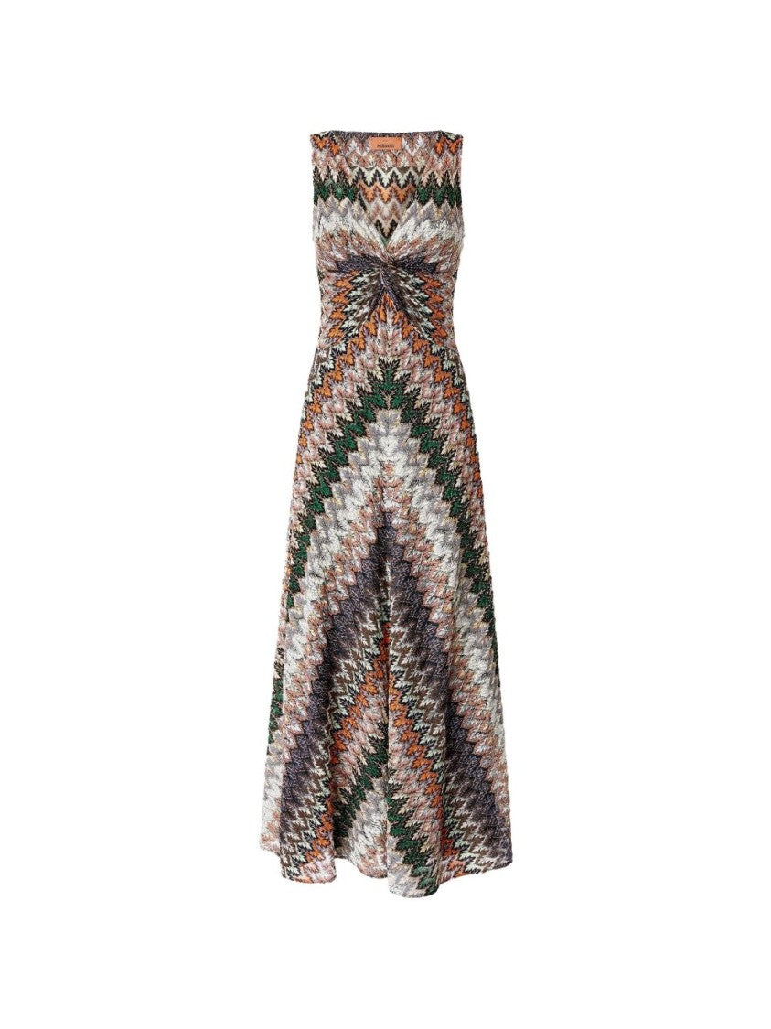Missoni Multicolor Zigzag Knit Midi Dress