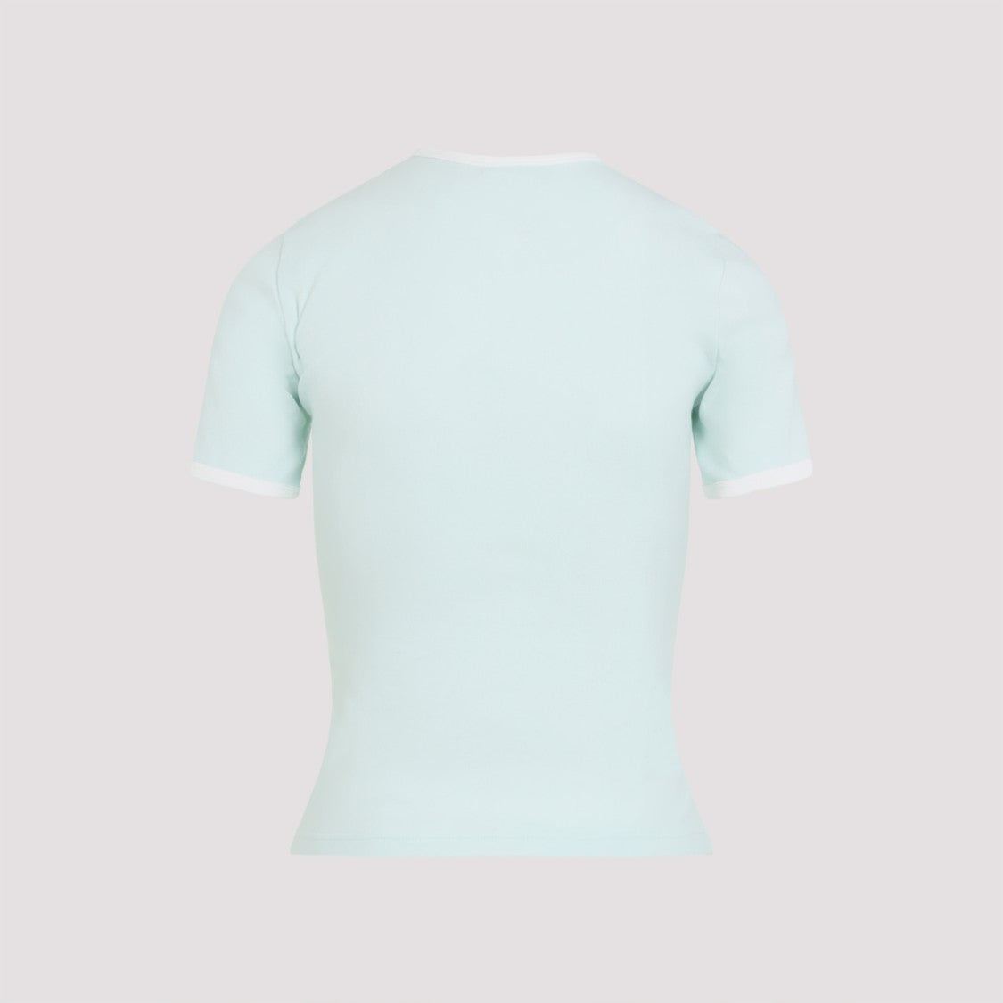 Courrèges Light Mint Blue Cotton Signature T-Shirt