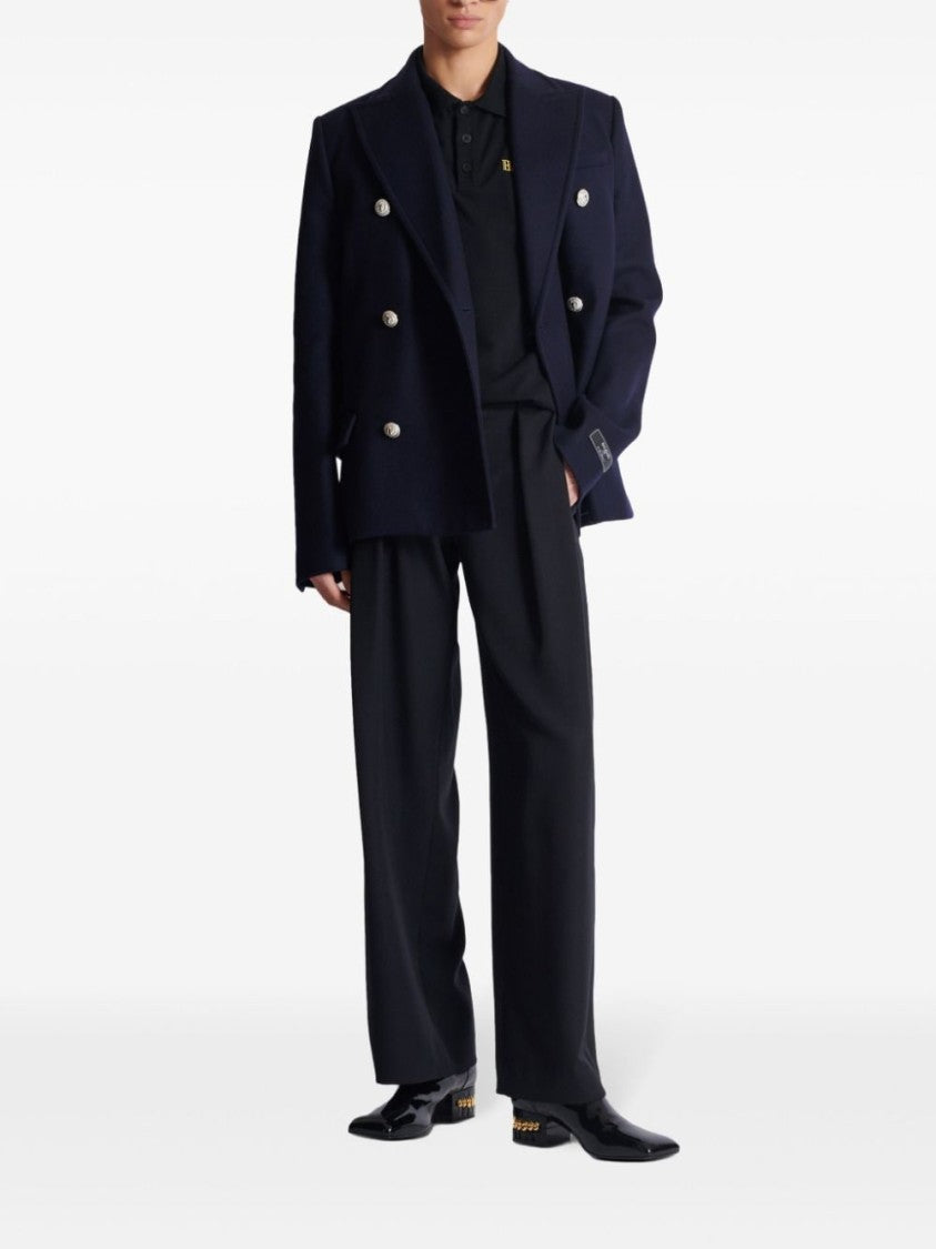 Balmain Sleek Organic Cotton Polo With Signature Embroidery And Refined Fit