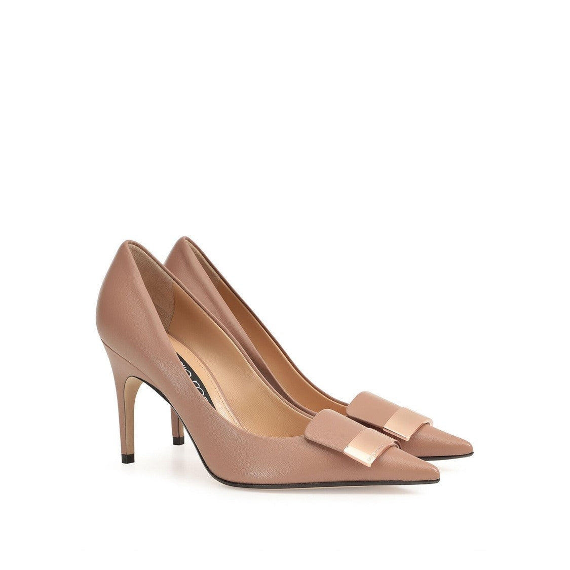 Sergio Rossi Sr1 090 Leather Pumps With Chic Bow Detail