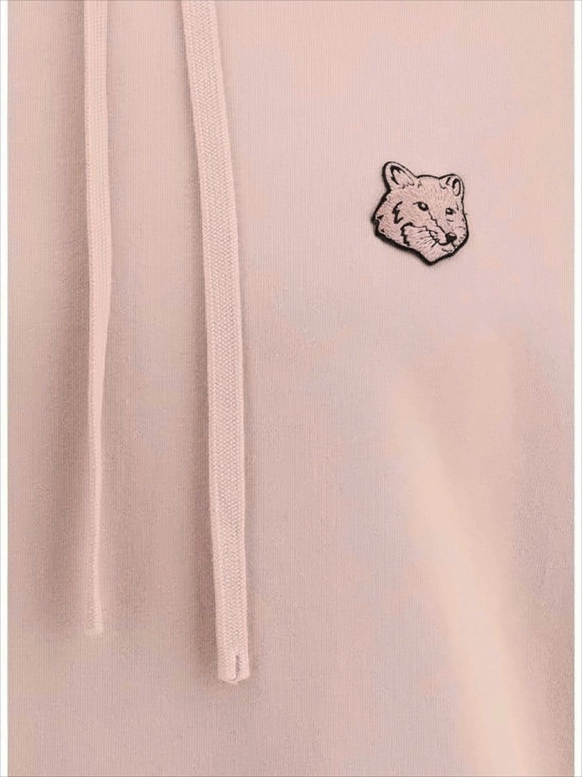 Maison Kitsuné Cropped Blush Hoodie With Drawstring