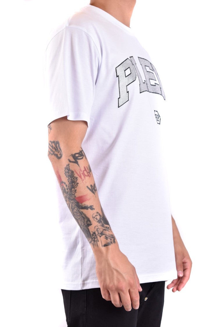 Philipp Plein Graphic Print Cotton T-Shirt Crew Neckline
