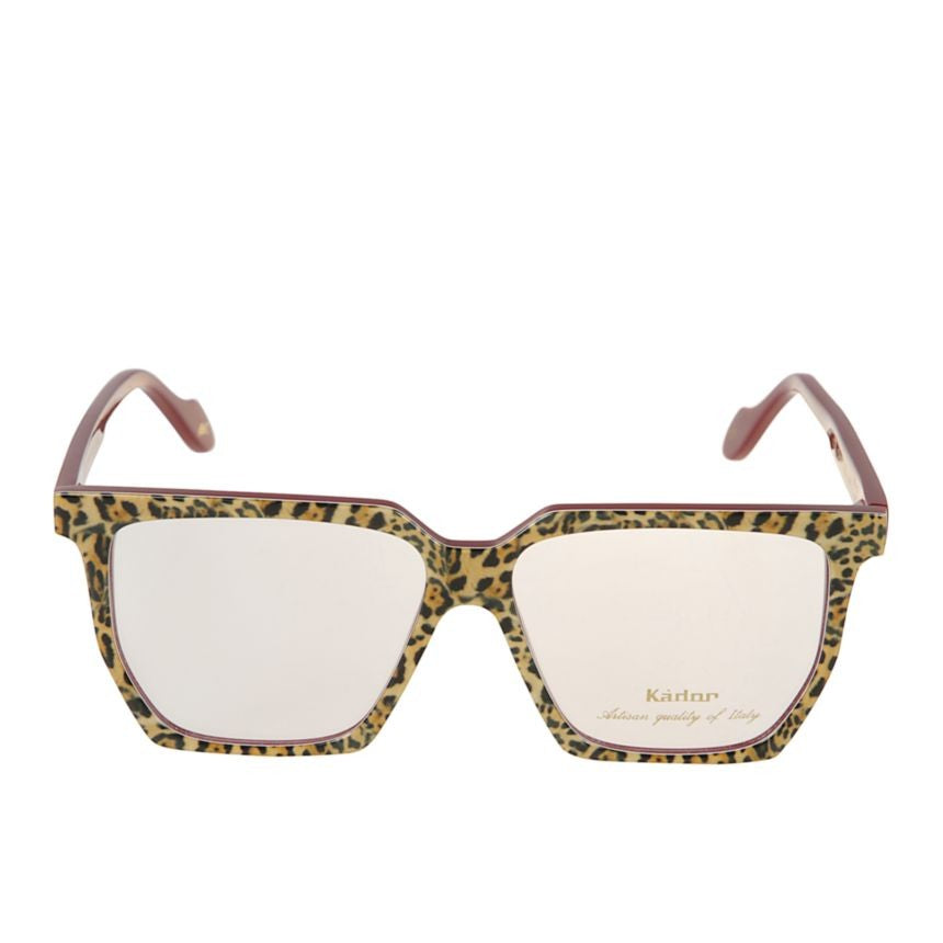 Kador Charlize Light Bold Square Frame Eyeglasses With Leopard Print