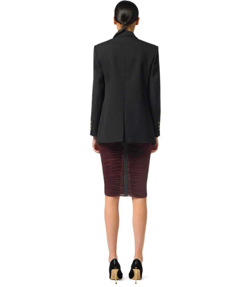 Elisabetta Franchi Black Double-Breasted Blazer