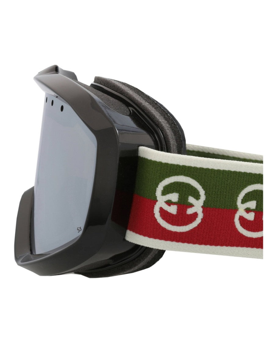 Gucci Shield-Frame Injection Sunglasses With Saddle Nose Bridge