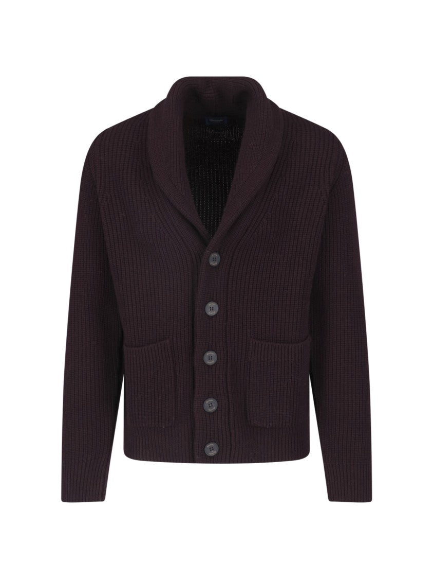Drumohr Ribbed Knit Cardigan With Shawl Collar