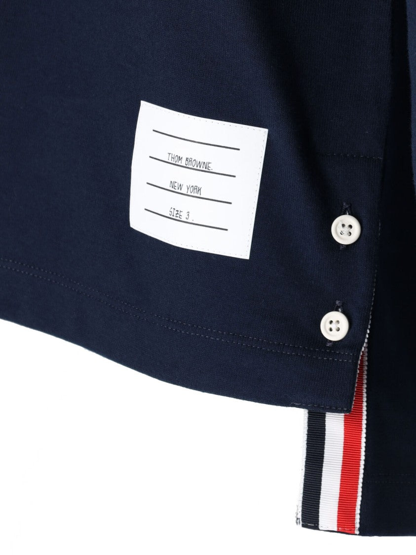 Thom Browne Navy 4-Bar Cotton Polo