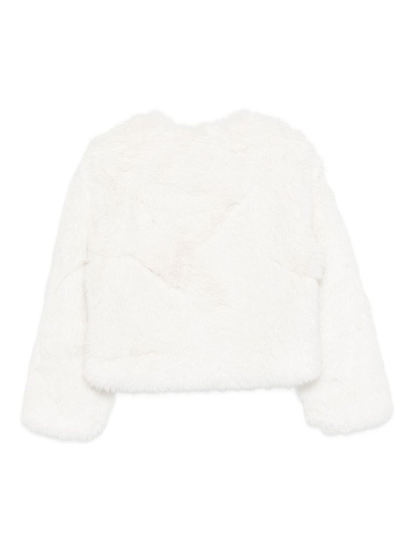 Blugirl Cropped Plush Coat With Round Neckline