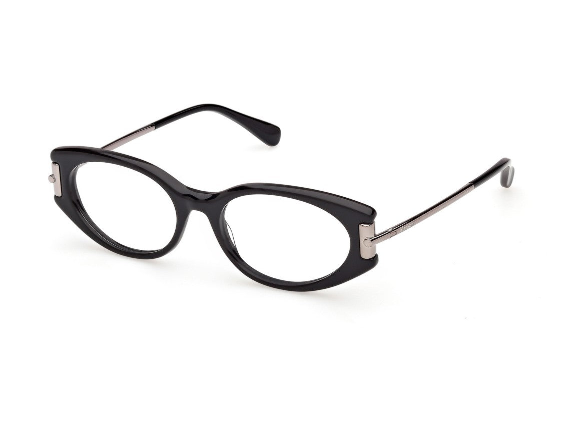 Max Mara Black Mm5225 Rounded Acetate Eyeglasses