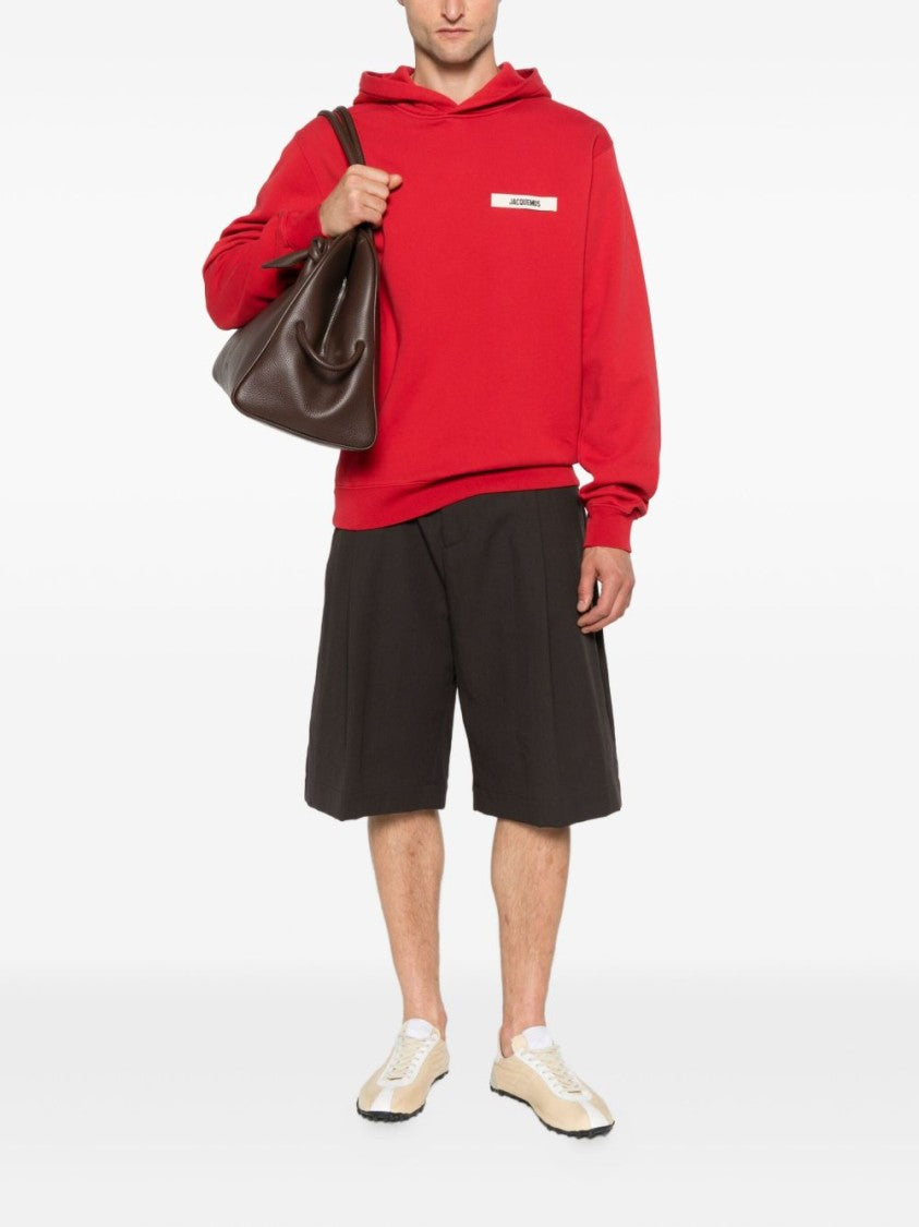 Jacquemus Red Hoodie With Modern Silhouette