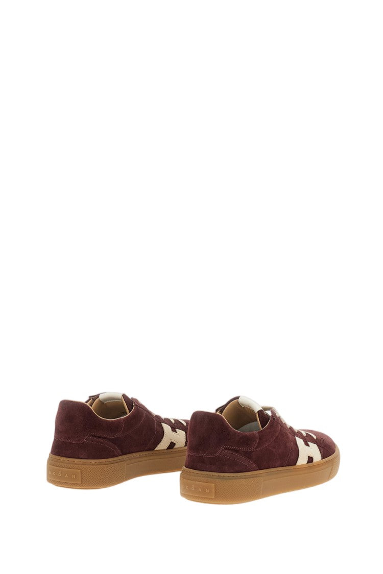 Hogan Bordeaux Suede Leather Skater Sneakers