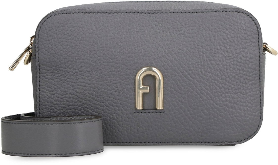 Furla Structured Black Leather Shoulder Bag