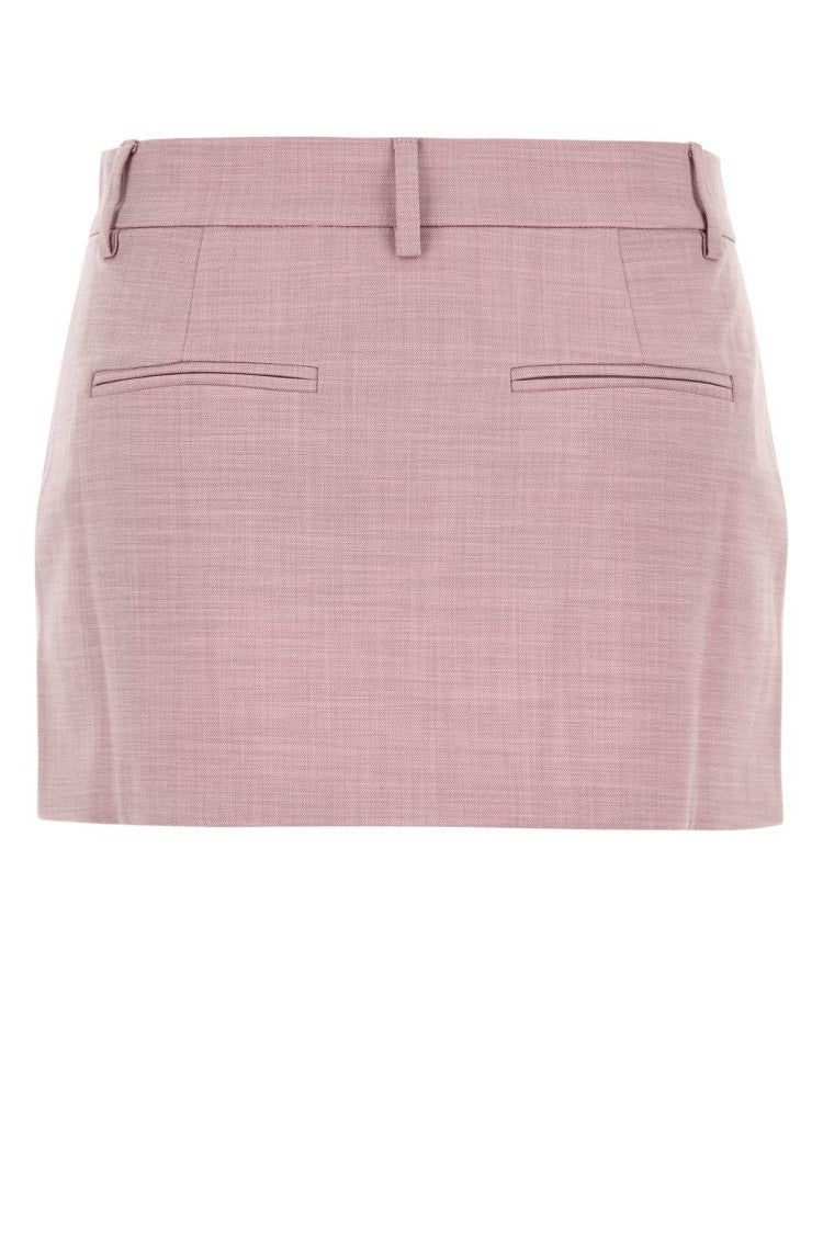 The Andamane Pink Stretch Polyester Blend Mini Skirt