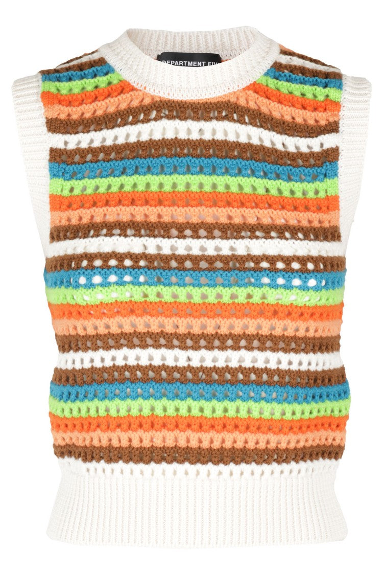 Department Five Multicolor Knitted Gilet With Striped Pattern