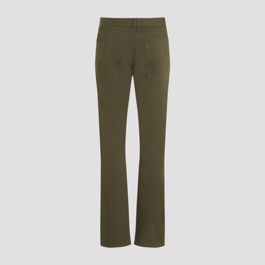 Saint Laurent Authentic Kaki Green Cotton Slim Fit Pants