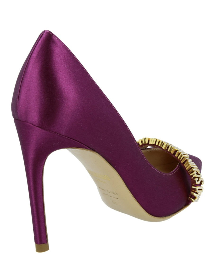 Moschino Logo Lettering Satin Pumps