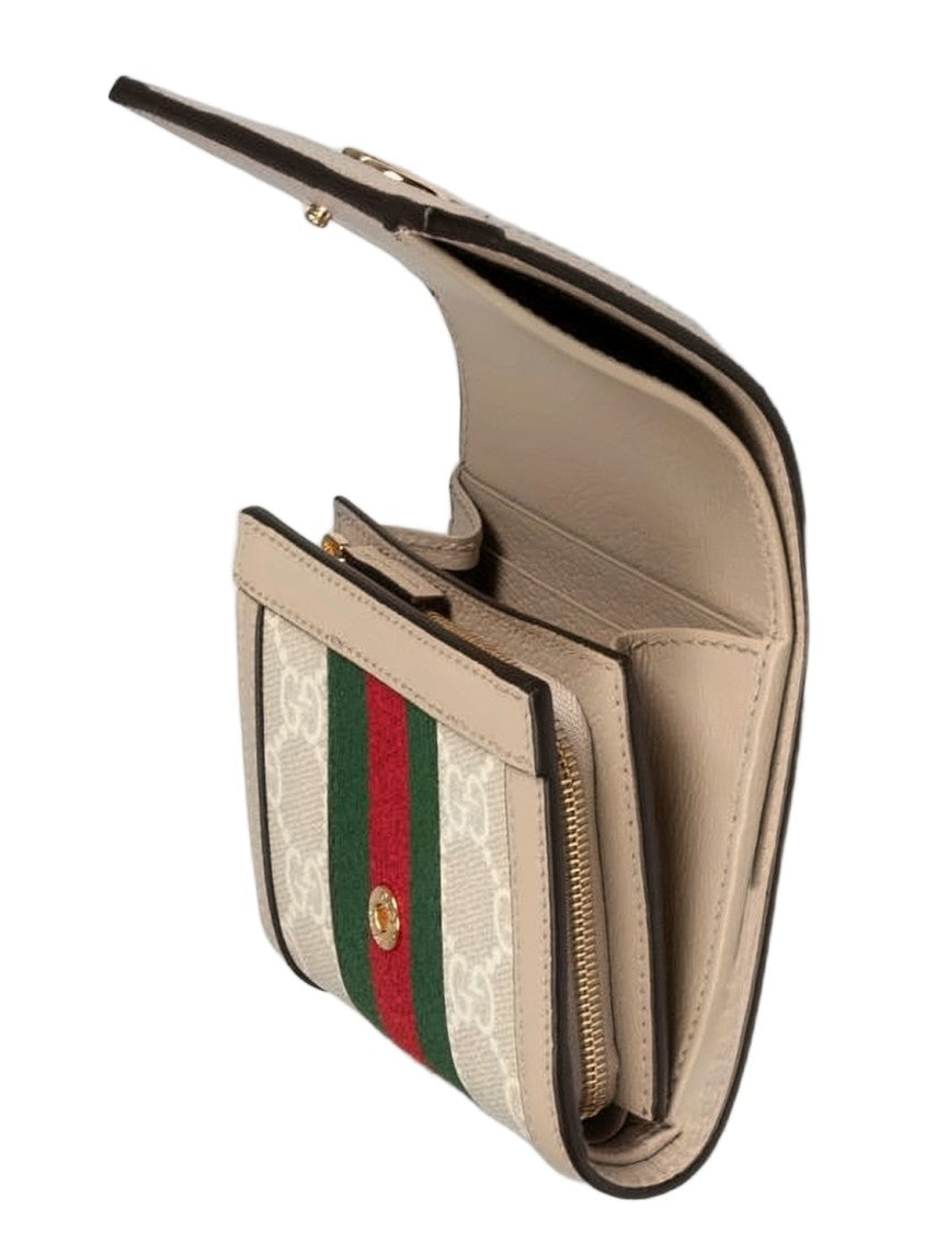 Gucci Beige Canvas Wallet With Monogram Design