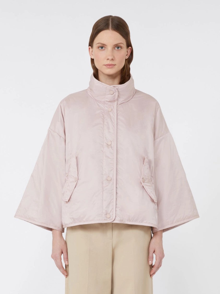 Max Mara Refined White Cape With Wide Sleeves