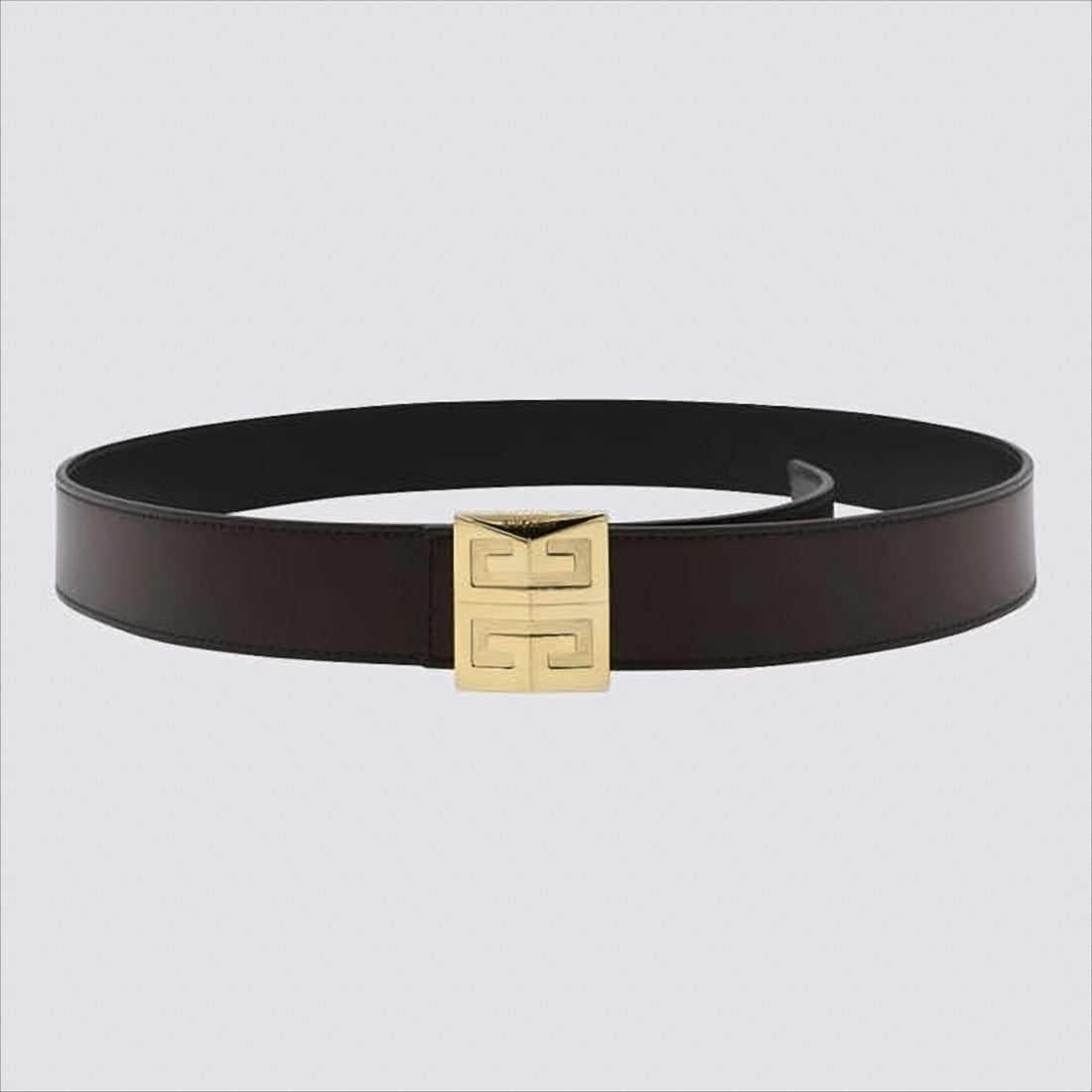 Givenchy Calf Leather Belt With Polished Gold-Tone Buckle And Geometric Embossing