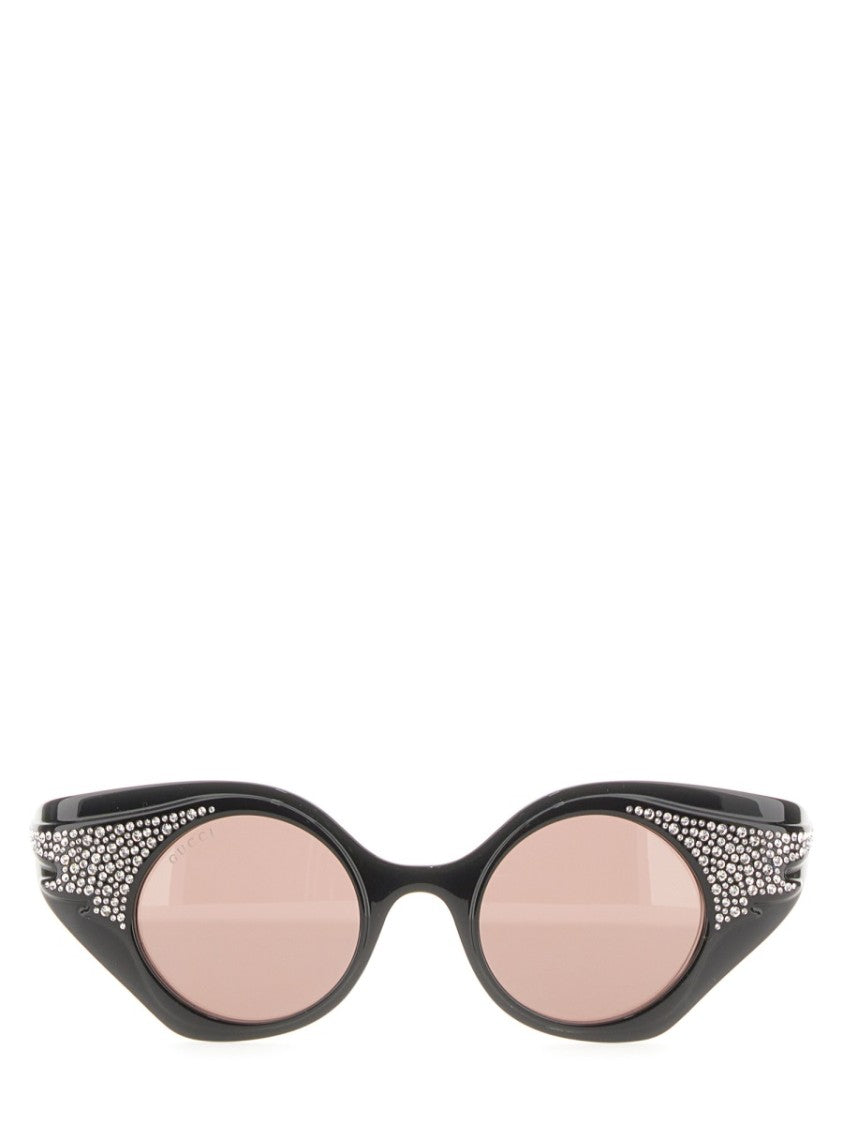 Gucci Retro Cat-Eye Sunglasses With Bold Purple Lenses