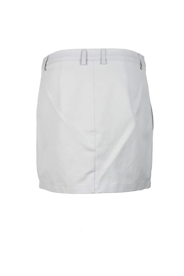 Patrizia Pepe Light Grey Cotton Hemp Mini Skirt
