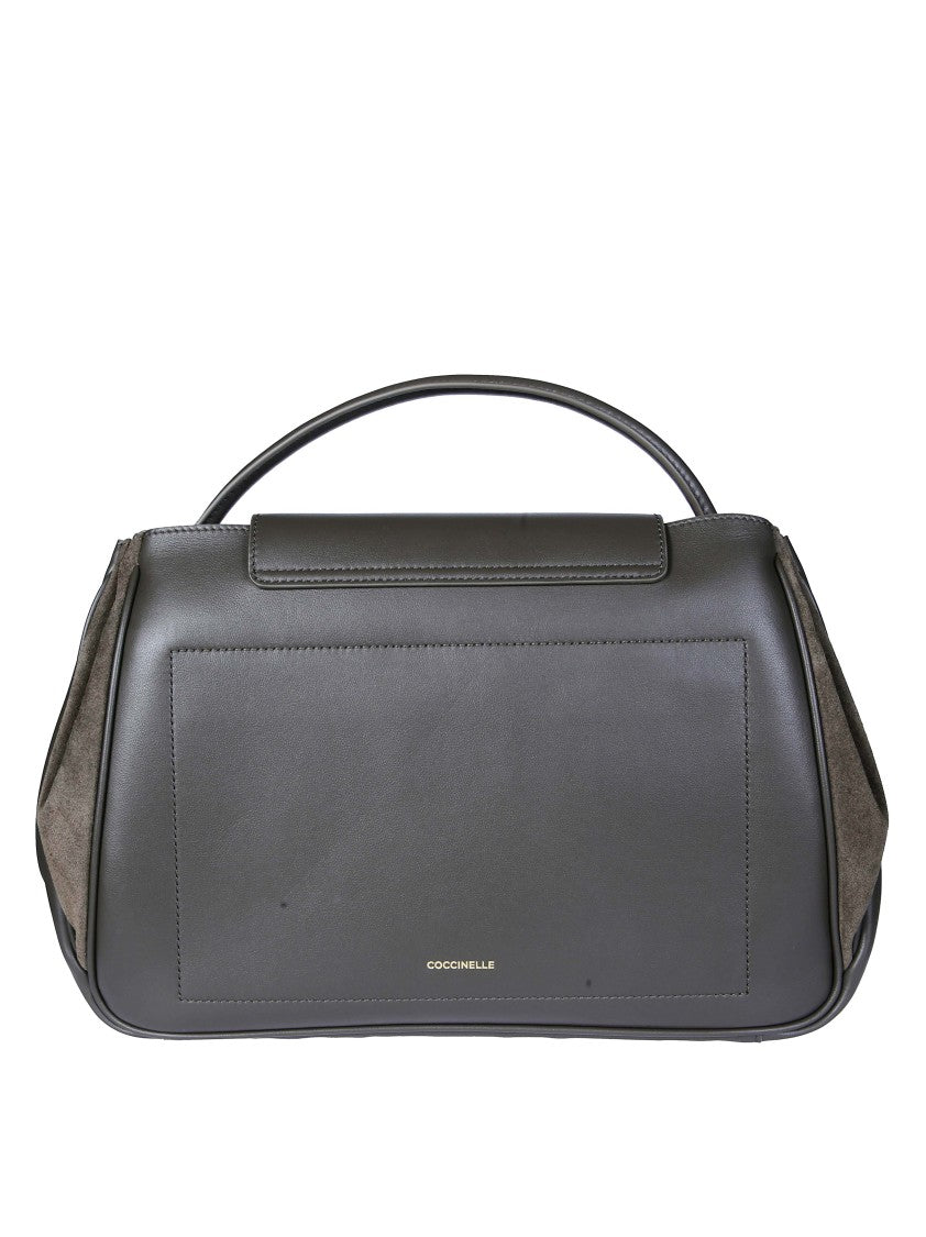 Coccinelle Grey Suede Panel Shoulder Bag