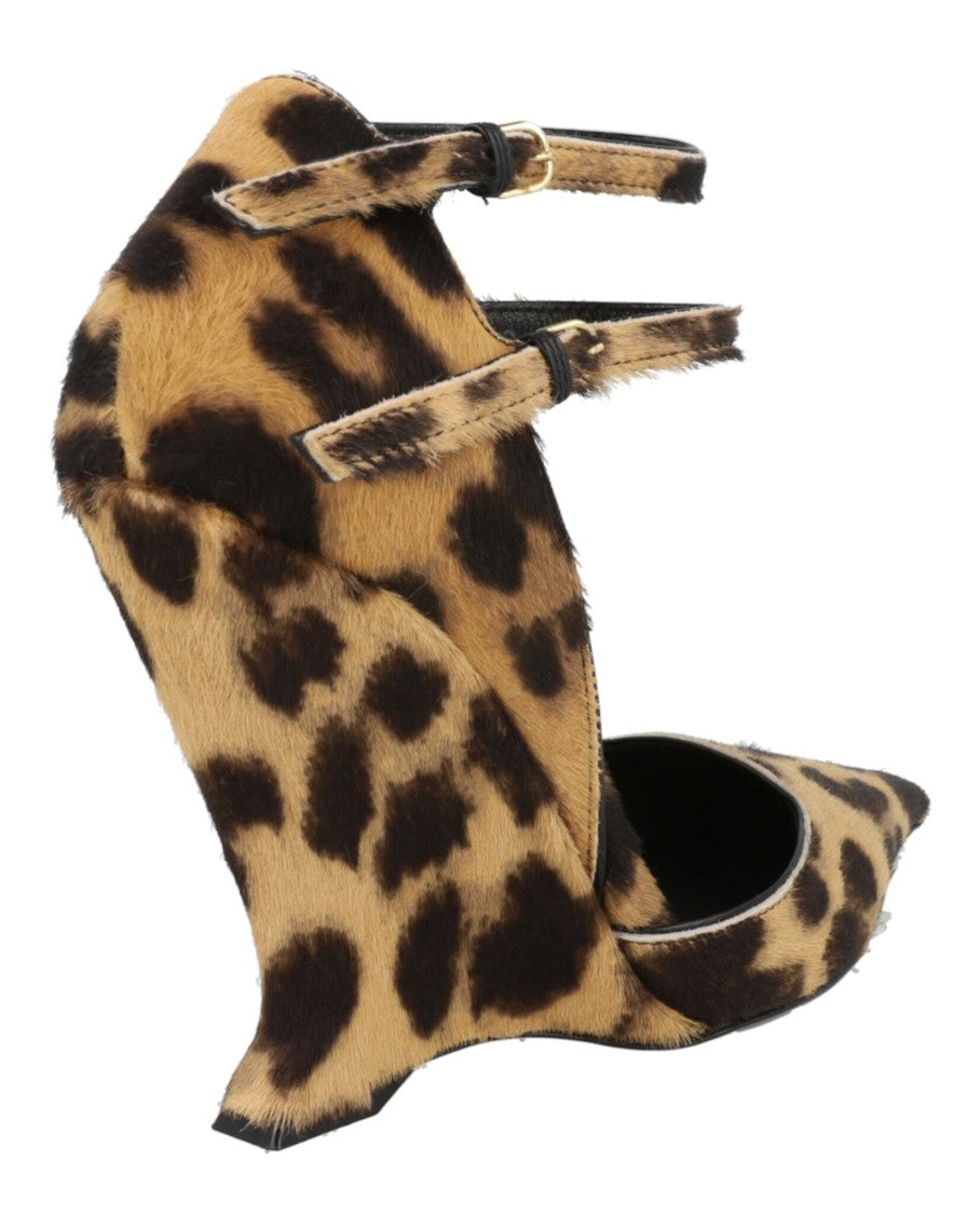 Ferragamo Vidya Suede Leopard Print Wedges