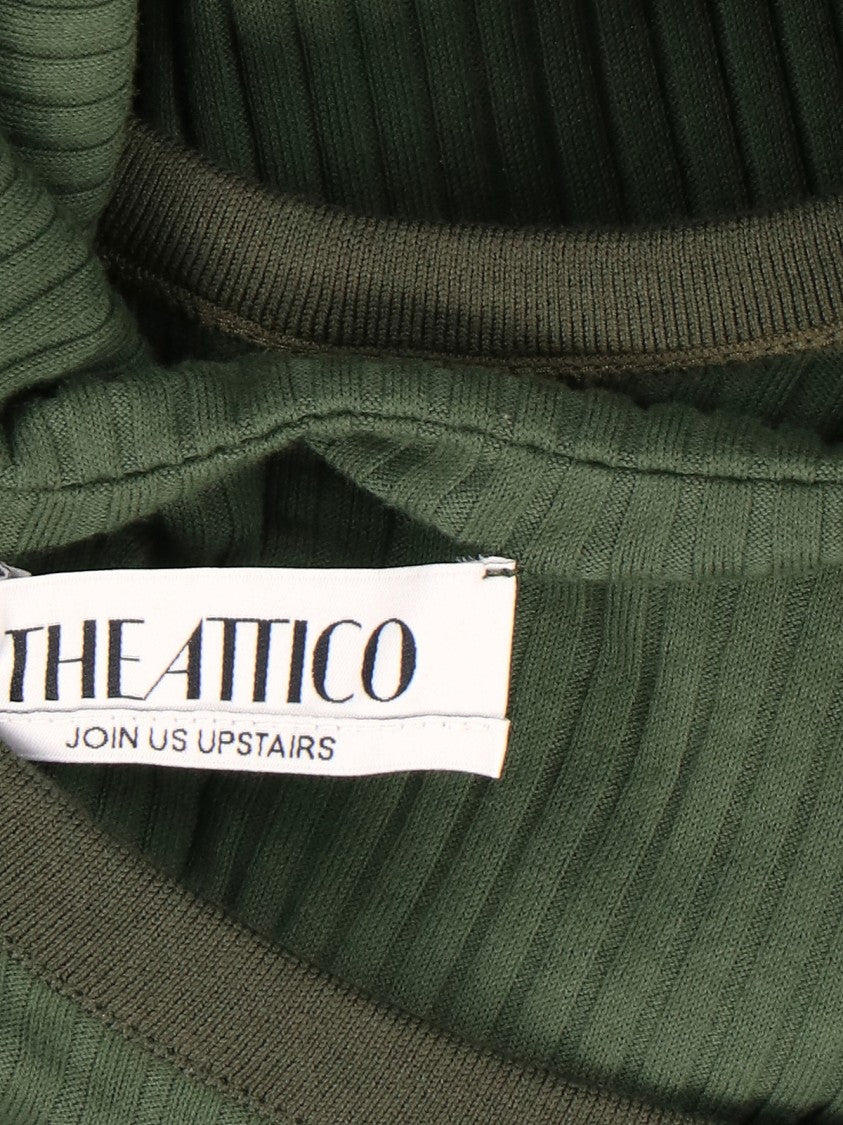 The Attico Ribbed Cotton Top With Three Shoulder Straps