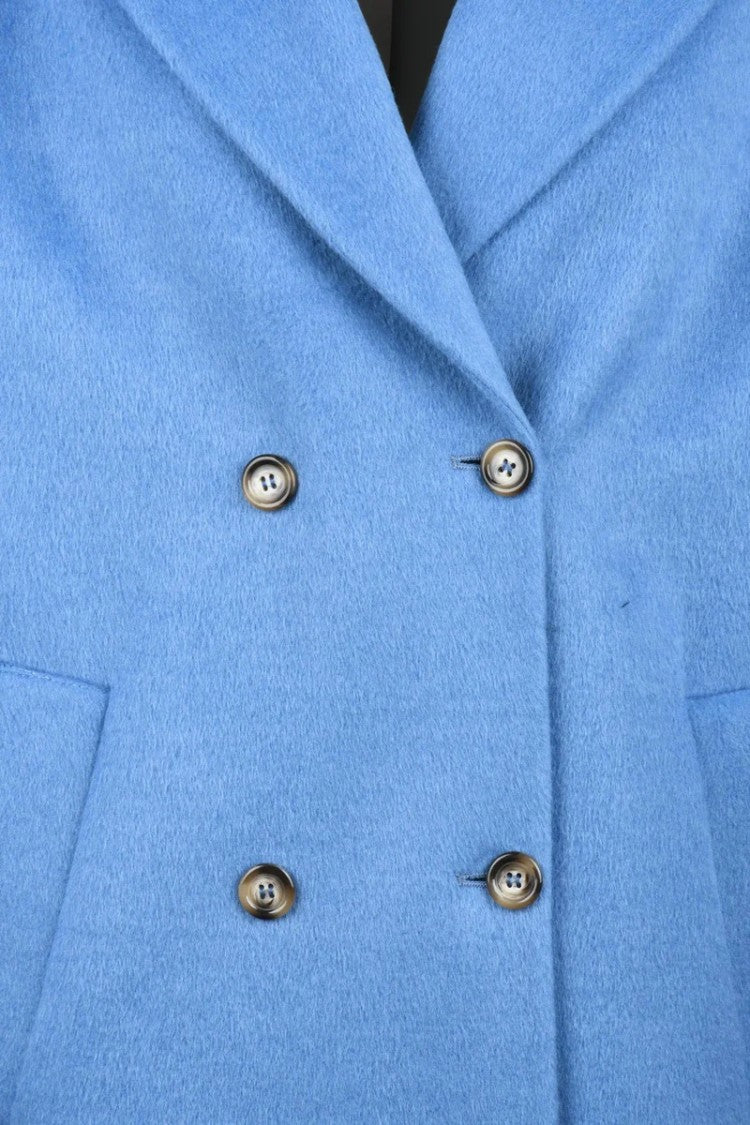 Oliver Horigamy Double-Breasted Coat - Light Blue