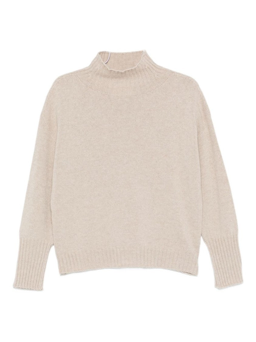 Vanisé Ribbed Neckline Beige Vanisé Sweater
