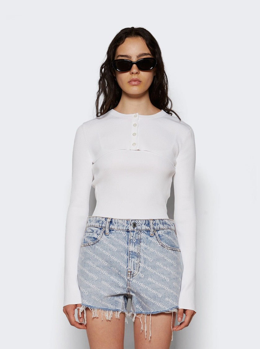 Alexander Wang Cropped Cardigan With Cami Tank Soft White