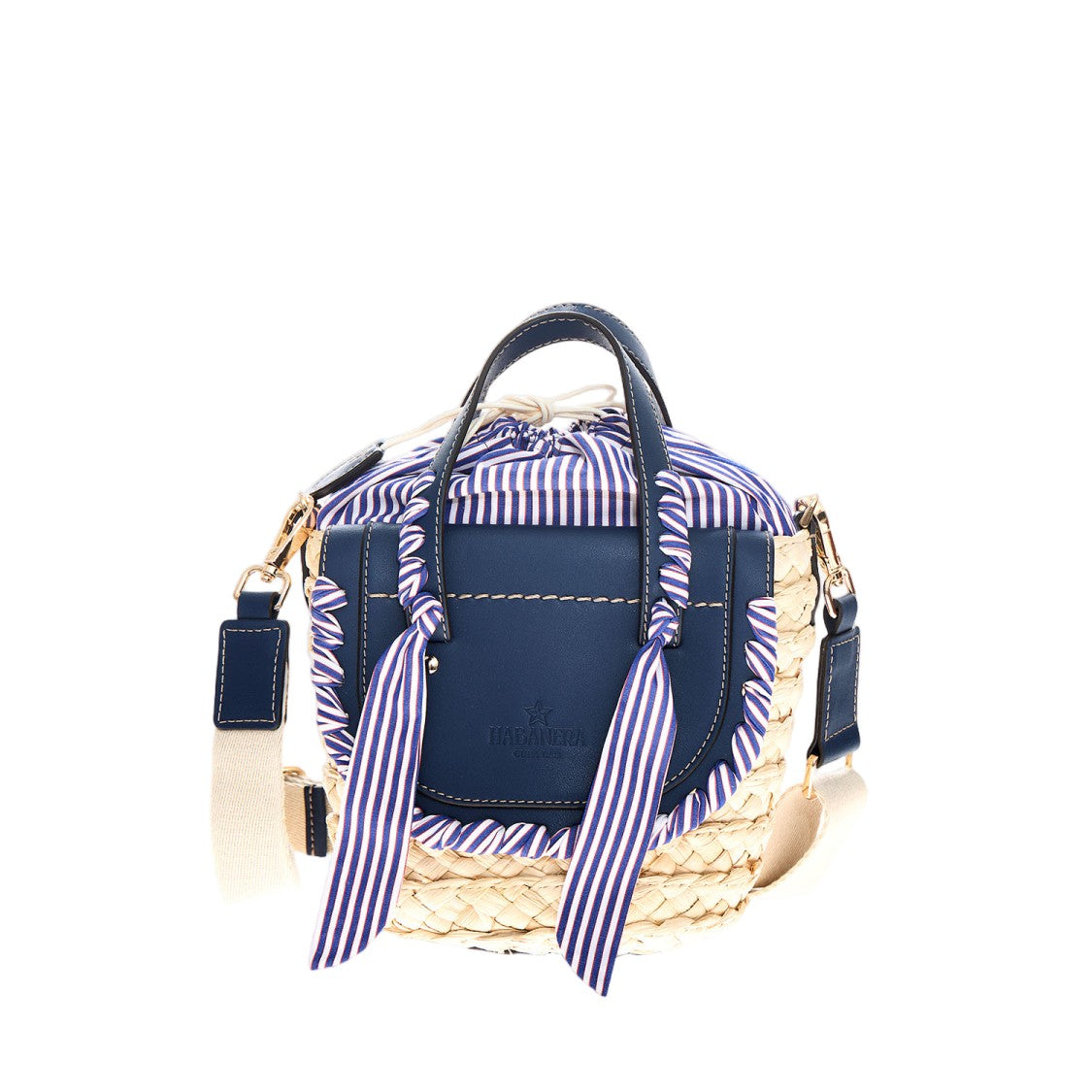 Cuba Lab Habanera Leather And Rafia Bag