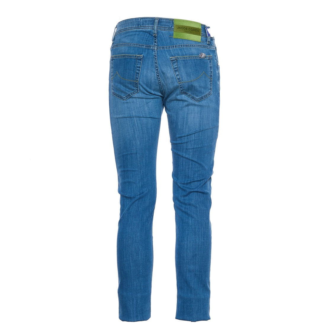 Jacob Cohen Slim-Fit Denim Jeans With Green Leather Accents And Accessories