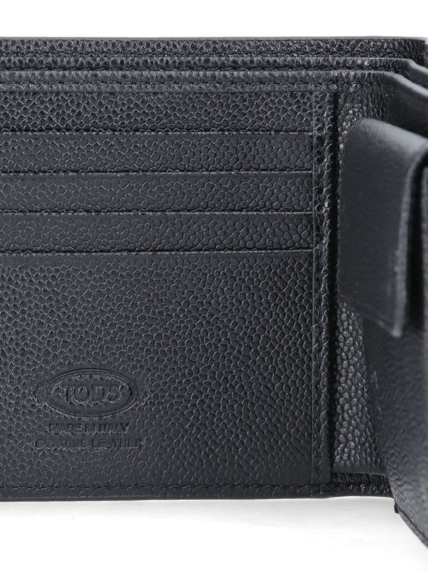 Tod's Textured Calf Leather Bi-Fold Wallet