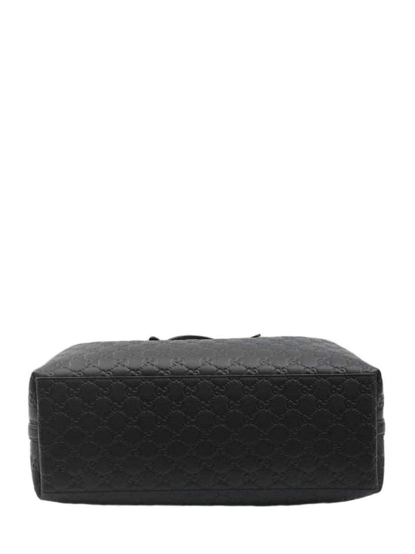 Gucci Embossed Leather Tote Bag With Adjustable Handles