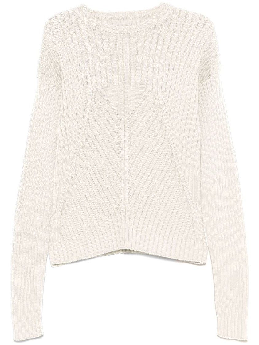 Rick Owens Textured Knit Sweater With Extra-Long Sleeves And Straight Hem