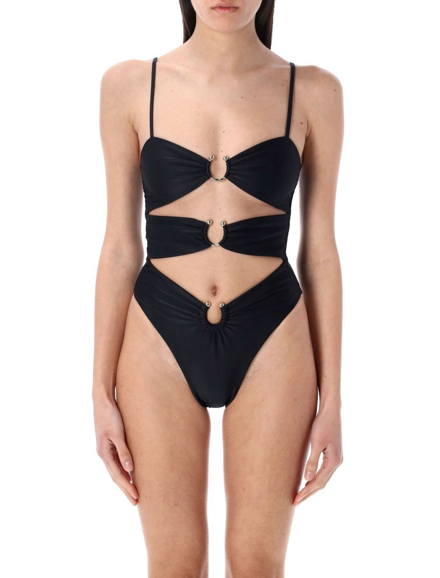Swim By Di One-Piece Swimsuit With Adjustable Straps And Brass Accents